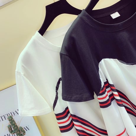 マリンデザインスカーフドッキングTシャツ 2色展開