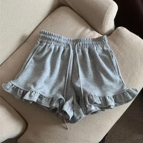 フリルスウェットショートパンツ 3色展開