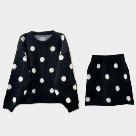 ドットニットセットアップ 2色展開