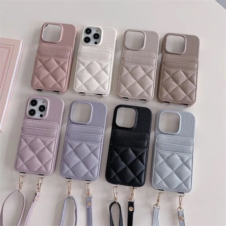 カードケース キルティングストラップiPhoneケース 8色展開