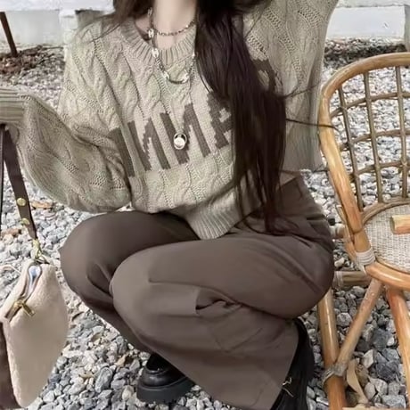 ロゴツイストニット 2色展開