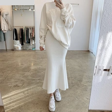 【再入荷!!】ワンカラーステッチ スウェットトップス