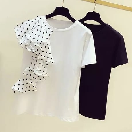 ドットハーフフリル Tシャツ 2色展開