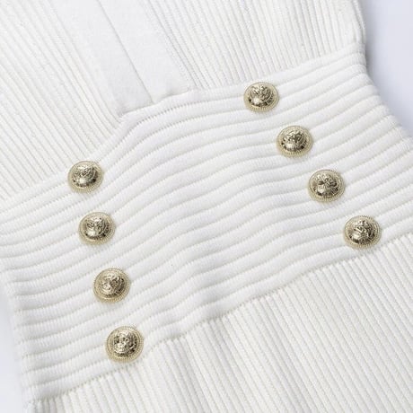 【Long.Short丈】 ウエストマークボタン ワンピース 2色展開