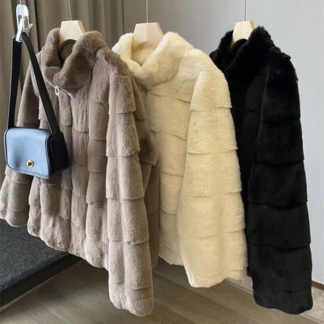 ハイネックジッパー ファージャケット 3色展開