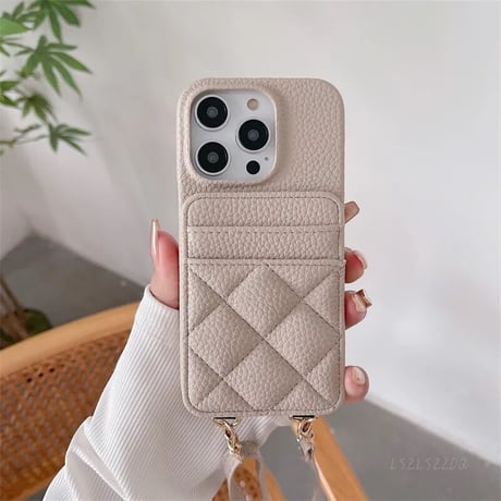 カードケース キルティングストラップiPhoneケース 8色展開