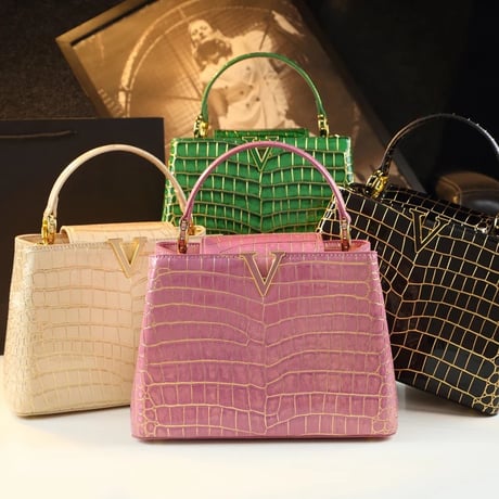 2way クロコデザインレザーバッグ 8色展開