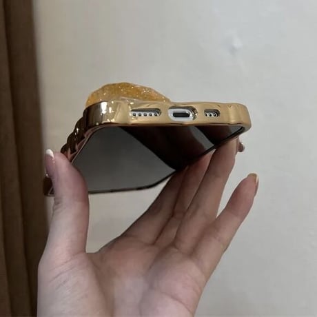 ゴールドハートクリスタル iPhoneケース