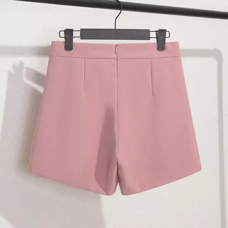 ボタンモチーフ ハイウエストショートパンツ 7色展開