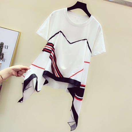 マリンデザインスカーフドッキングTシャツ 2色展開