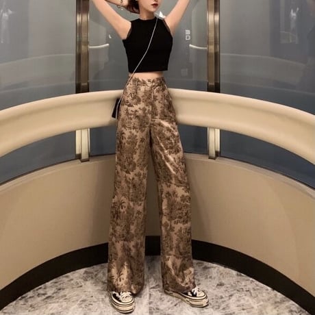 アンティークリーフデザイン パンツ