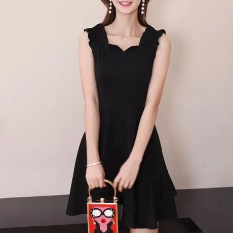 フリルショルダーサマーワンピース 2色展開