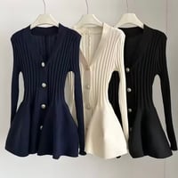 美ラインリブカーディガン 3色展開