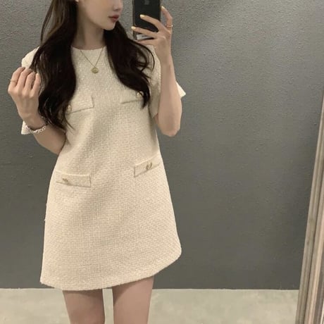 フレンチツイード ワンピース 3色展開