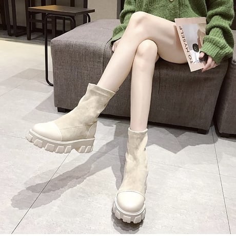 【Beigh 24.0即納】異素材mix ゴアショートブーティ 2色展開