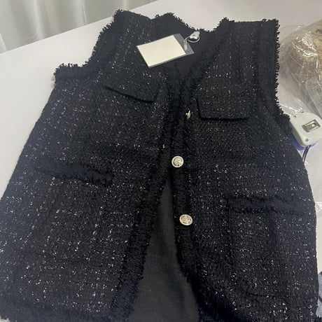 ツイードフリンジベスト 2色展開