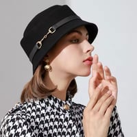 ゴールドバックルウールバケットハット 2色展開