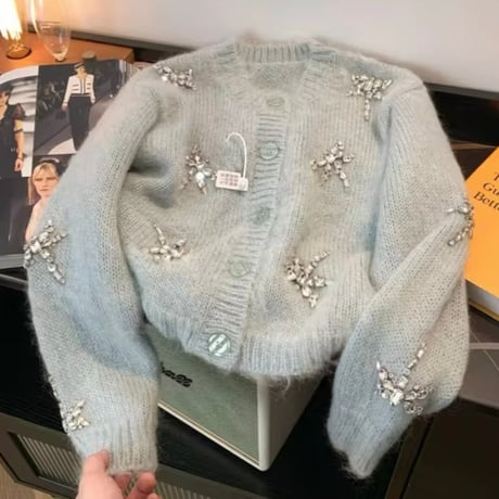スタービジューカーディガン
