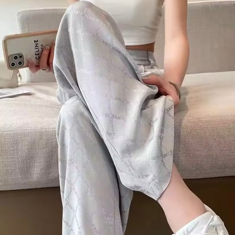 クロスデザインワイドドレープパンツ 2色展開