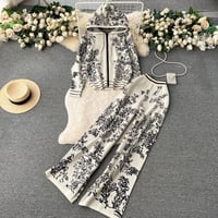 モダンフラワー ニットセットアップ 4色展開