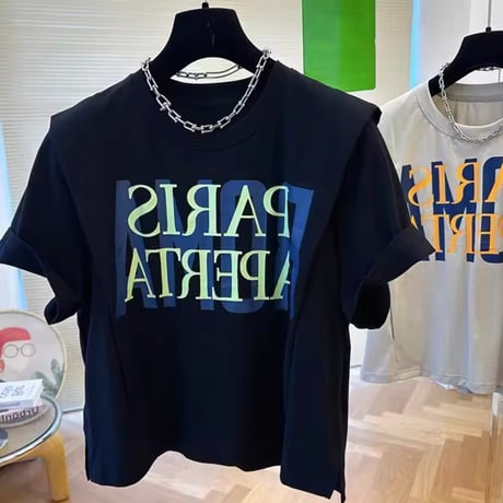 レターカジュアルTシャツ 3色展開
