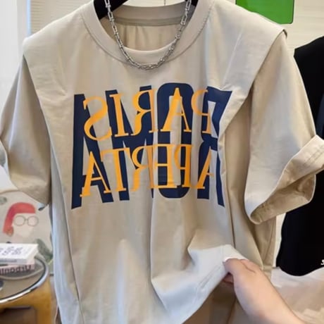 レターカジュアルTシャツ 3色展開