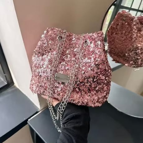スパンコールバケットバッグ 3色展開