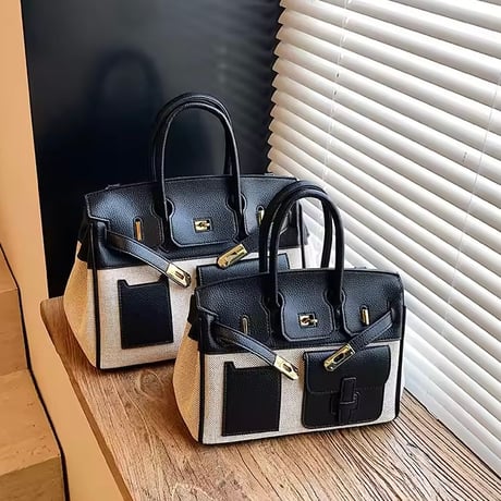【2サイズ】レザーキャンバスバッグ 5色展開