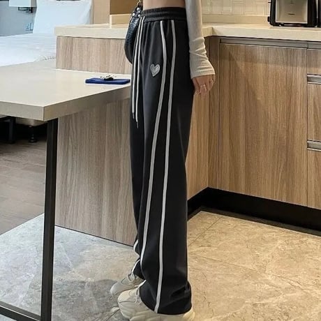 ハートワッペン ラインスウェットパンツ 6色展開