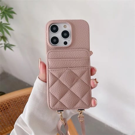 カードケース キルティングストラップiPhoneケース 8色展開
