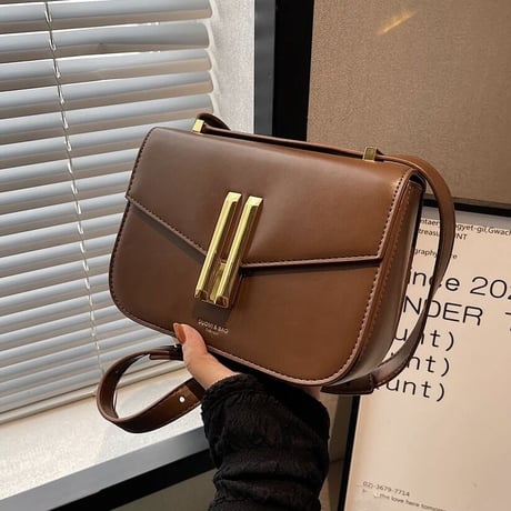 ゴールドバックル Puレザーバッグ 5色展開