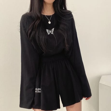 バタフライドロップスリーブ セットアップ 3色展開