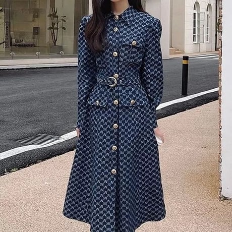 イニシャルデザイン デニムワンピース
