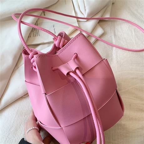 クロシェレザー バケットバッグ 7色展開