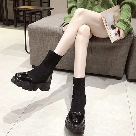 【Beigh 24.0即納】異素材mix ゴアショートブーティ 2色展開