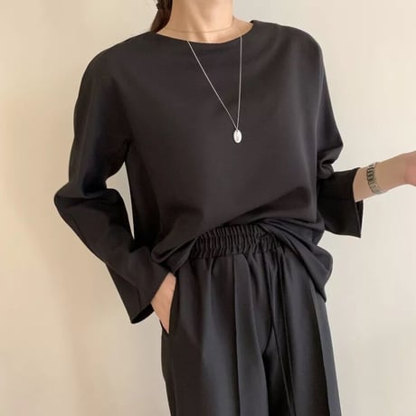トップス タックパンツ セットアップ 2色展開