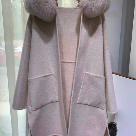 【高品質】フォックスファー カシミヤウールコート 5色展開