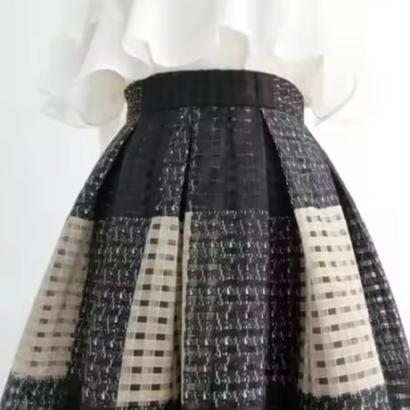 レトロチェックメッシュスカート