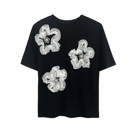 レースフラワー パールTシャツ 2色展開