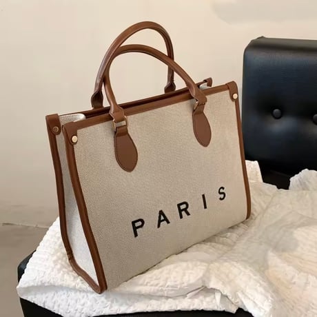 【2サイズ】PARISキャンバストートバッグ 2色展開