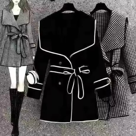 ラインカラーウールコート 2色展開