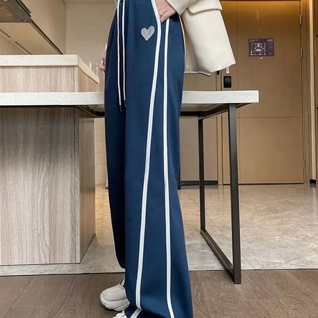 ハートワッペン ラインスウェットパンツ 6色展開