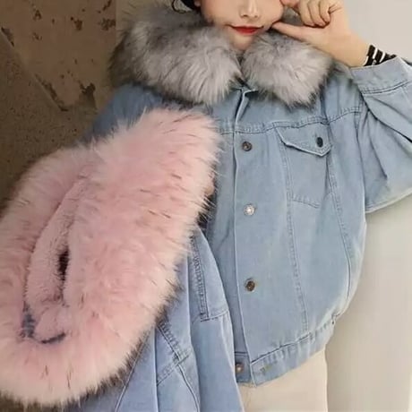 ボリュームファー デニムボアジャケット 2色展開