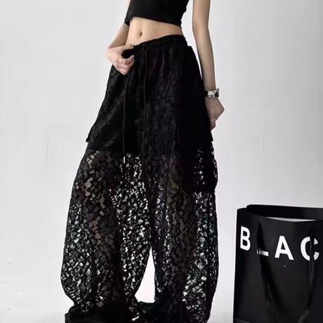 レースワイドパンツ 2色展開