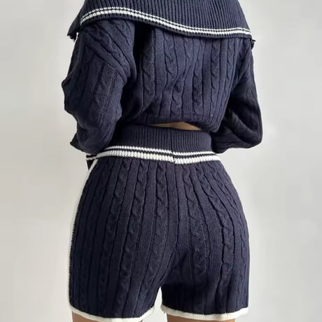 ケーブルニットセットアップ 3色展開