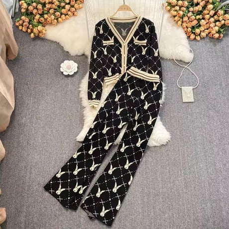 ラビットクロスニットセットアップ 2色展開