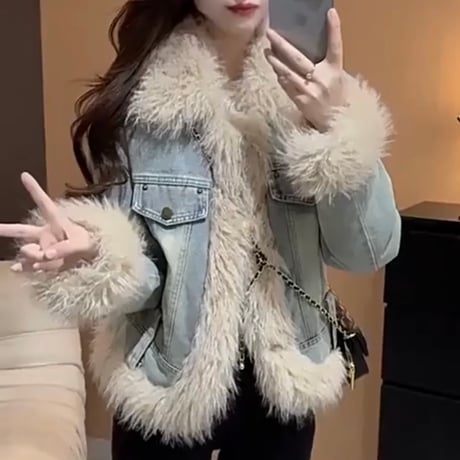 ファーデニムジャケット