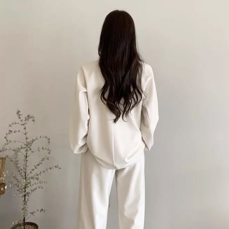 トップス タックパンツ セットアップ 2色展開