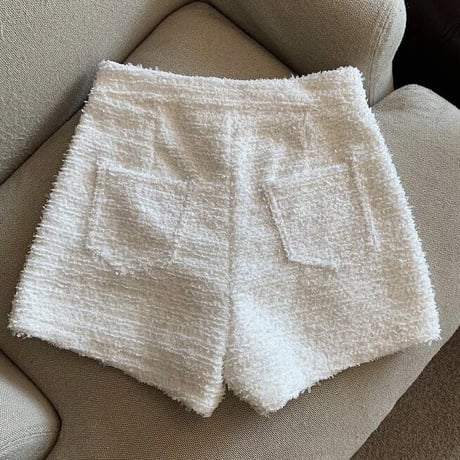 ラメツイード ハイウエストショートパンツ 2色展開
