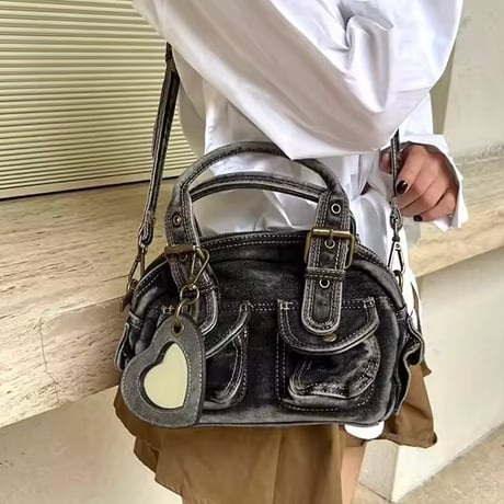ハートミラーデニムバッグ 3色展開